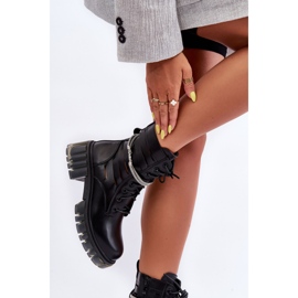 Bottes de travail Rocky noires à la mode avec une sangle décorative le noir 8