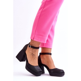 PA1 Escarpins à la mode sur des talons massifs Black Sandia le noir 3