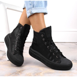 Baskets isolées à lacets et zip noir Big Star MM274023 1