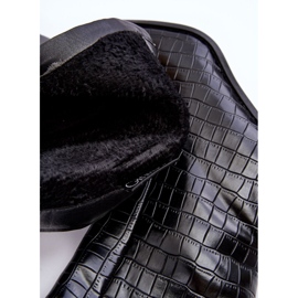 Bottes Hautes Cuir Motif Serpent Noir Kornell le noir 1 Bottes Hautes Cuir Motif Serpent Noir Kornell le noir 1