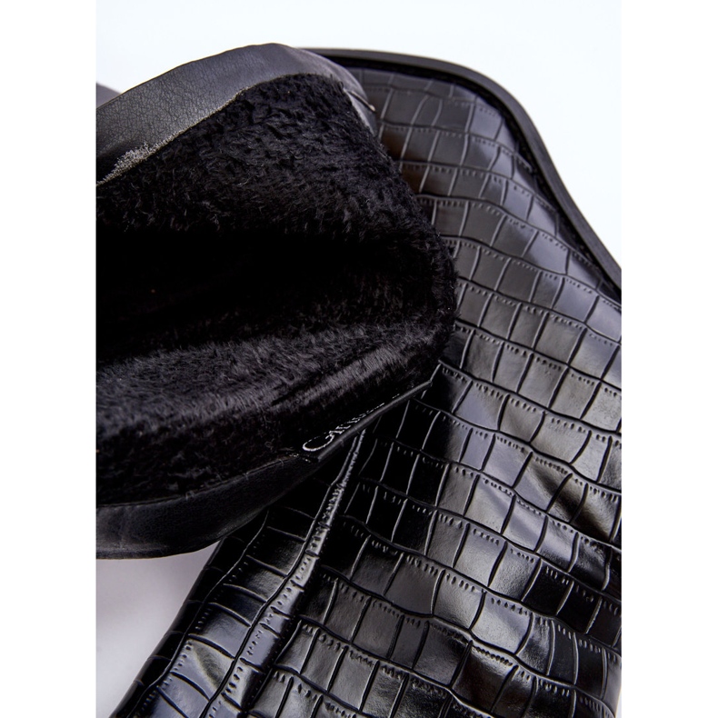 Bottes Hautes Cuir Motif Serpent Noir Kornell le noir 1 Bottes Hautes Cuir Motif Serpent Noir Kornell le noir 1