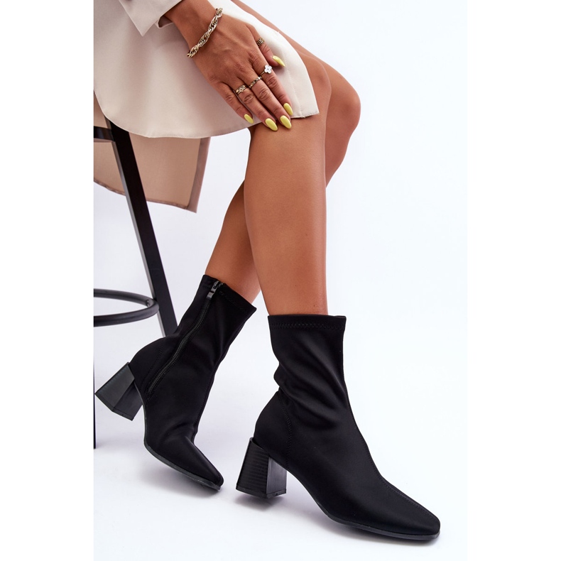 Bottes à glissière en tissu noir Amisa 2