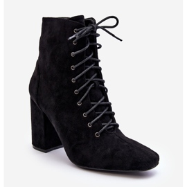 Bottes à talon en daim pour femmes noires Saolio le noir 1