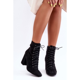 Bottes à talon en daim pour femmes noires Saolio le noir 3