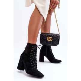 Bottes à talon en daim pour femmes noires Saolio le noir 4