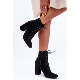 Bottes à talon en daim pour femmes noires Saolio le noir 6