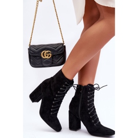 Bottes à talon en daim pour femmes noires Saolio le noir 5
