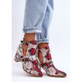 Bottes à la mode sur un talon avec des découpes Multicolore Suelo beige 3