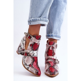 Bottes à la mode sur un talon avec des découpes Multicolore Suelo beige 4