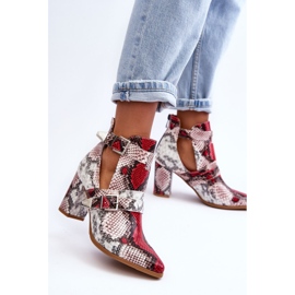 Bottes à la mode sur un talon avec des découpes Multicolore Suelo beige 5