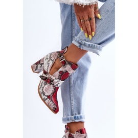 Bottes à la mode sur un talon avec des découpes Multicolore Suelo beige 6