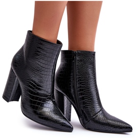 Bottes Sur Un Talon Motif Serpent Noir Daldala le noir 8