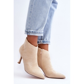 Bottes à Talons Hauts en Daim pour Femme Beige Clair Merisa 6