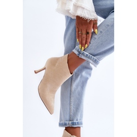 Bottes à Talons Hauts en Daim pour Femme Beige Clair Merisa 9