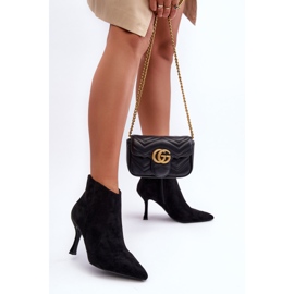 Bottes à Talons Hauts en Daim pour Femme Noir Merisa 1