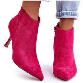 WS1 Bottes à talons hauts en daim fuchsia Merisa pour femmes rose 8