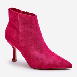 WS1 Bottes à talons hauts en daim fuchsia Merisa pour femmes rose 5