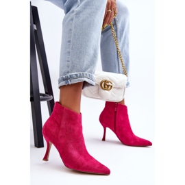 WS1 Bottes à talons hauts en daim fuchsia Merisa pour femmes rose 3