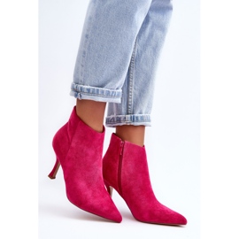 WS1 Bottes à talons hauts en daim fuchsia Merisa pour femmes rose 6