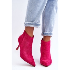 WS1 Bottes à talons hauts en daim fuchsia Merisa pour femmes rose 7