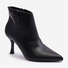 Bottes à Talons Hauts en Cuir pour Femme Noir Merisa 1