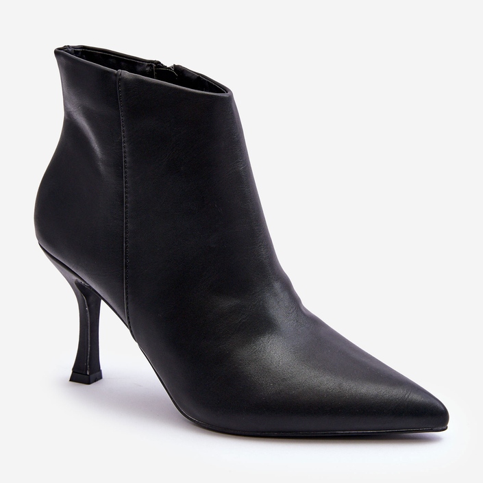 Bottes à Talons Hauts en Cuir pour Femme Noir Merisa 1