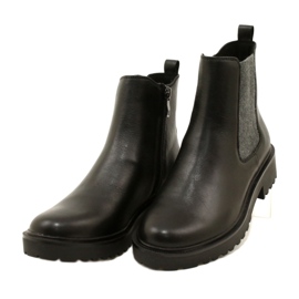 Bottes en cuir pour femmes sur le bas plus épais Caprice 9-25419-41 022 noir le noir 3