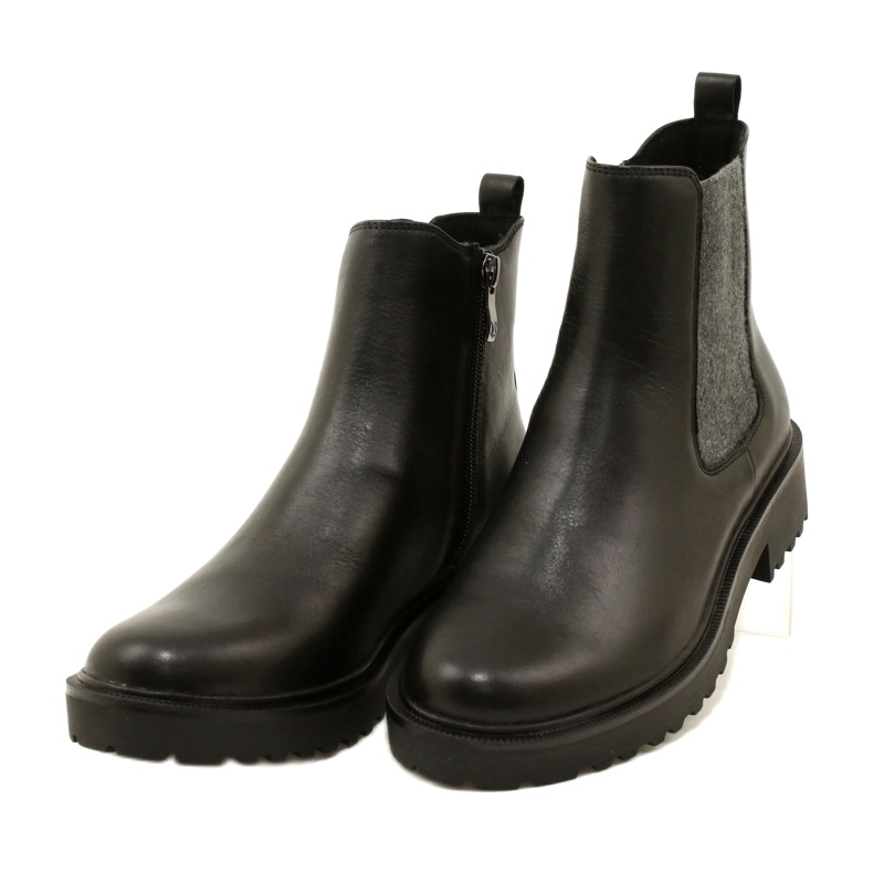 Bottes en cuir pour femmes sur le bas plus épais Caprice 9-25419-41 022 noir 3