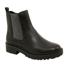 Bottes en cuir pour femmes sur le bas plus épais Caprice 9-25419-41 022 noir le noir 1