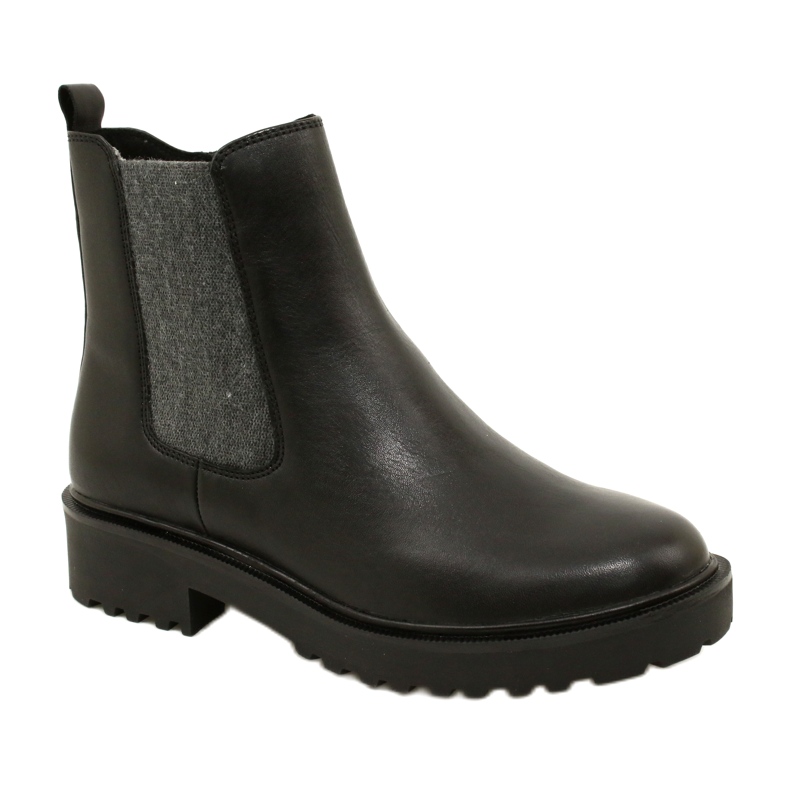 Bottes en cuir pour femmes sur le bas plus épais Caprice 9-25419-41 022 noir 1