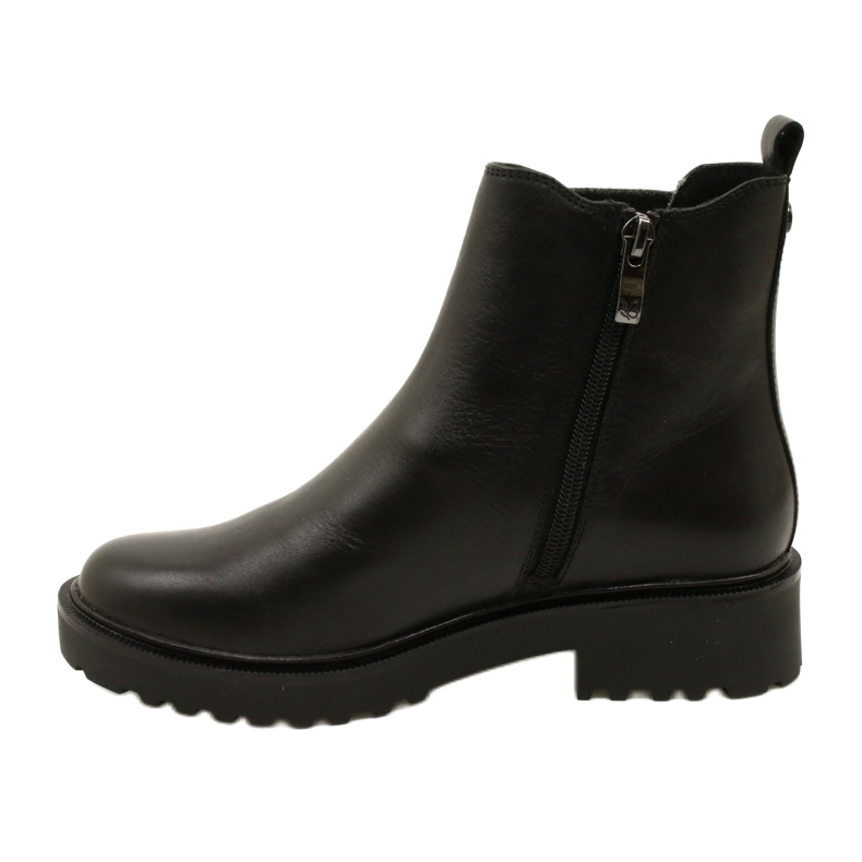 Bottes en cuir pour femmes sur le bas plus épais Caprice 9-25419-41 022 noir 2
