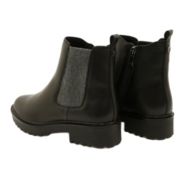 Bottes en cuir pour femmes sur le bas plus épais Caprice 9-25419-41 022 noir le noir 4