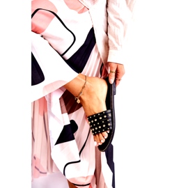 S.Barski Chaussons Femme En Cuir Avec Ornement Noir 1