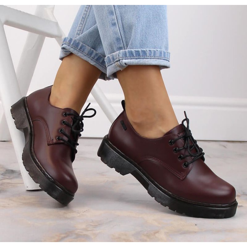 Chaussures Big Star W INT1569B bordeaux rouge 1