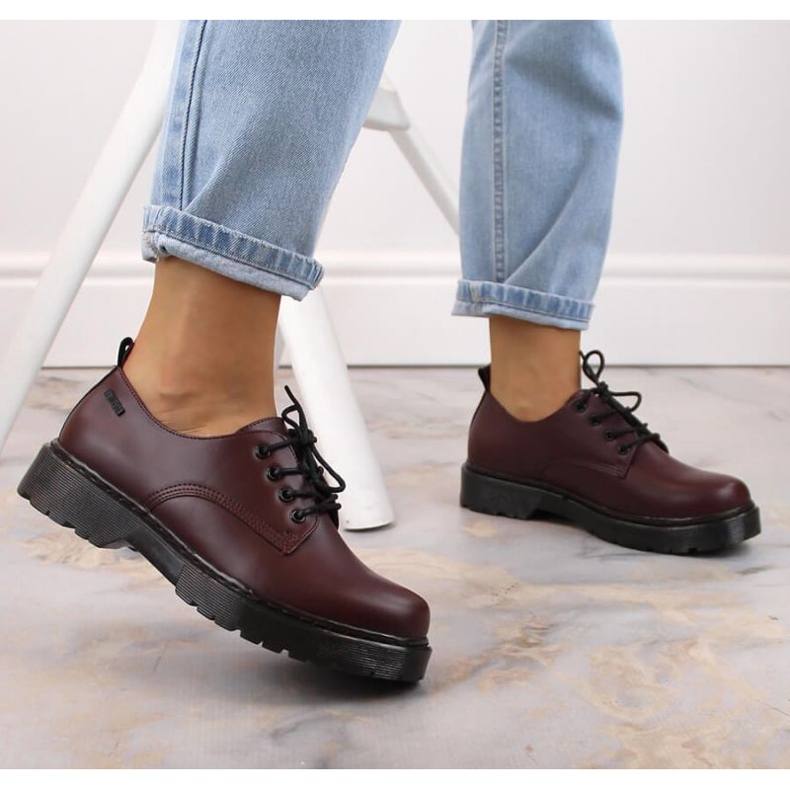 Chaussures Big Star W INT1569B bordeaux rouge 2