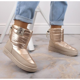 Bottes de neige métallisées Big Star W INT1589D beige d'or 2 Bottes de neige métallisées Big Star W INT1589D beige d'or 2