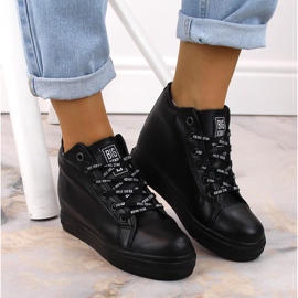 Baskets Wedge femme noires Big Star EE274127 1