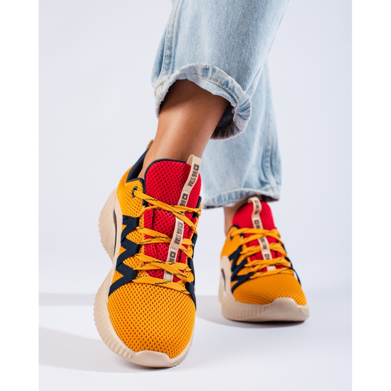 Baskets Big Star femme KK274061 beige brun rouge jaune 1