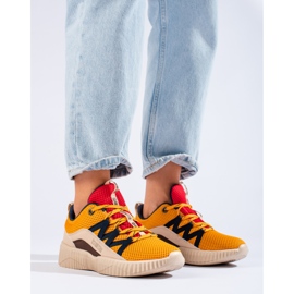 Baskets Big Star femme KK274061 beige brun rouge jaune 2