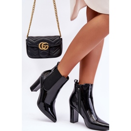 Bottes Laquées Sur Un Talon Noir Evita le noir 7
