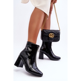 Bottes Laquées Avec Fermeture Éclair Décorative Noir Sevil le noir 7