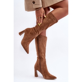 Bottes à talons en daim marron Adrolio brun 4