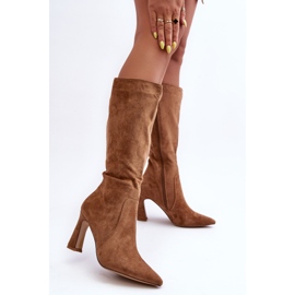 Bottes à talons en daim marron Adrolio brun 5