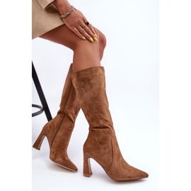 Bottes à talons en daim marron Adrolio brun 7