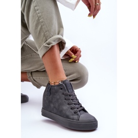 Baskets compensées en cuir pour femme Big Star MM274005 Gris 2