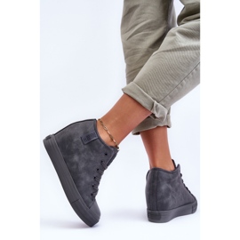 Baskets compensées en cuir pour femme Big Star MM274005 Gris 1 Baskets compensées en cuir pour femme Big Star MM274005 Gris 1