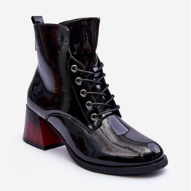 Vinceza Bottes Laquées à Talons Hauts Noir Luloshe le noir 2