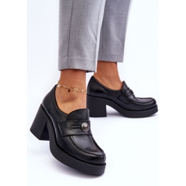 Lemar Chaussures à Talon en Cuir pour Femme Noir Dunadia 1