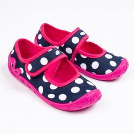 Chaussons à pois Shelovet pour fille rose 1