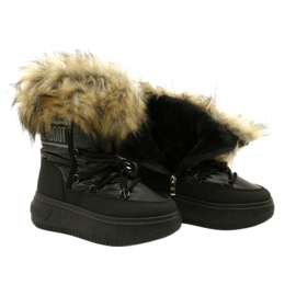 News Bottes de neige pour femmes avec fourrure 23SN26-6567 noir 7